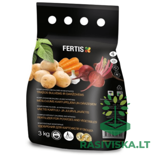 FERTIS kompleksinės trąšos bulvėms ir daržovėms, be chloro ir nitratų, 3 kg