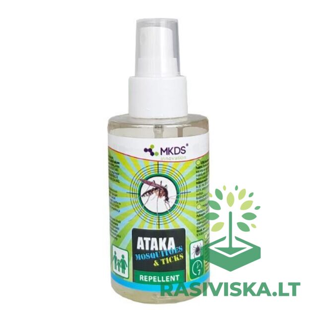 ATAKA MOSQUITOES & TICKS – REPELENTAS NUO UODŲ IR ERKIŲ, 100 ML