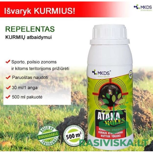 ATAKA MOLES, REPELENTAS KURMIAMS ATBAIDYTI, 500 ML