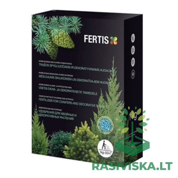 Fertis kompleksinės bechlorės ir benitratės trąšos spgliuočiams ir dekoratyviniams augalams, 1kg