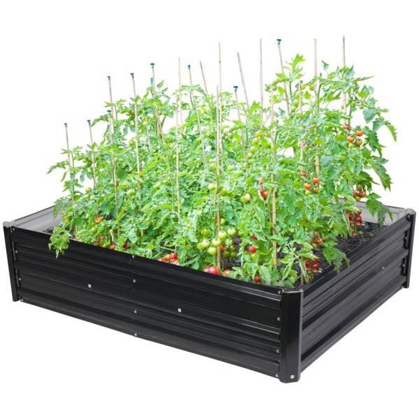 2172893 Garden pakelta lysvė, 3D dizainas, metalinis, paaukštintas, 120x90x30 cm