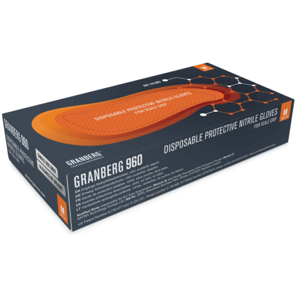 115.960-RGB-Packaging Vienkartinės pirštinės GRANBERG 960, nitrilinės