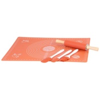 801887 MagicHome kepimo rinkinys, 5 dalių rinkinys, silikoninis šepetėlis, 2x mentelė, kočėlas, kilimėlis