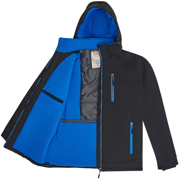 Striukė-NEW-YORK-Softshell-vidus Striukė STEPO NEW YORK, juoda/mėlyna