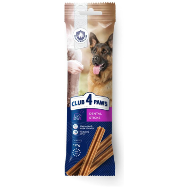 CLUB 4 PAWS PREMIUM Suaugusiems šunims Dantų priežiūros lazdelės didelėms veislėms (3vnt pakuotėje)