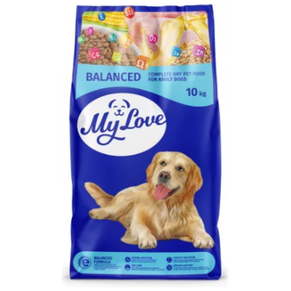 my love kita MY LOVE visavertis pašaras suaugusiems šunims su vištiena 10 kg