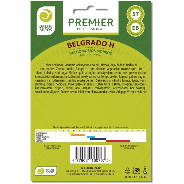 belgrado 3 Burkāni BELGRADO H (F1), 600 sēklas
