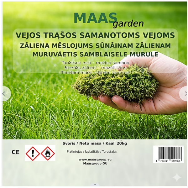 Trąšos samanotai vejai (NPK 18-8-8+S)
