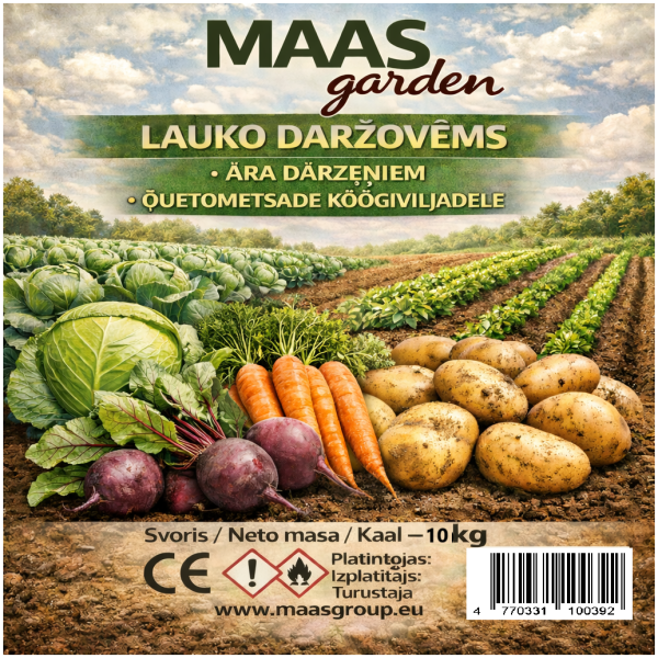 Sausumaizītes-dārzeņi-10-kg.png Kompleksinės trąšos lauko daržovėms bechlorės