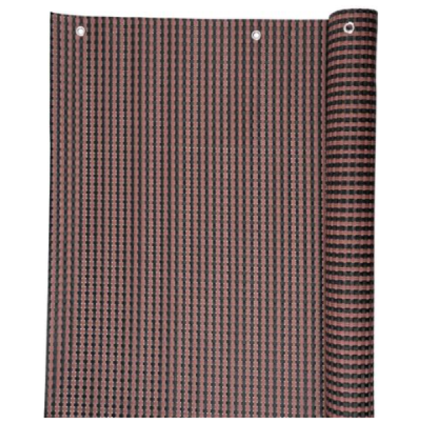 Poliratano 0,9x3 m, UV, 800 g/m2, rudas juodas, balkonui, šešėliavimas, su tinkleliu