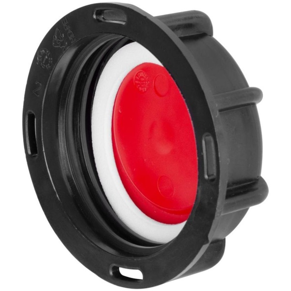 Uždarymo kamštis IBC bakui, kurio skersmuo 60 mm.