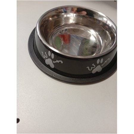 MagicHome Woof dubenėlis šunims, 19 cm, 400 ml, juodas