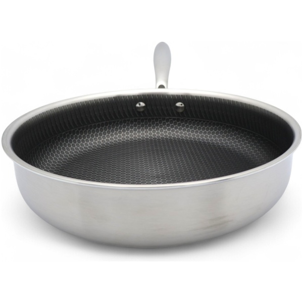 MASTERPAN nerūdijančio plieno gili keptuvė su dangčiu 28cm, MP-2339