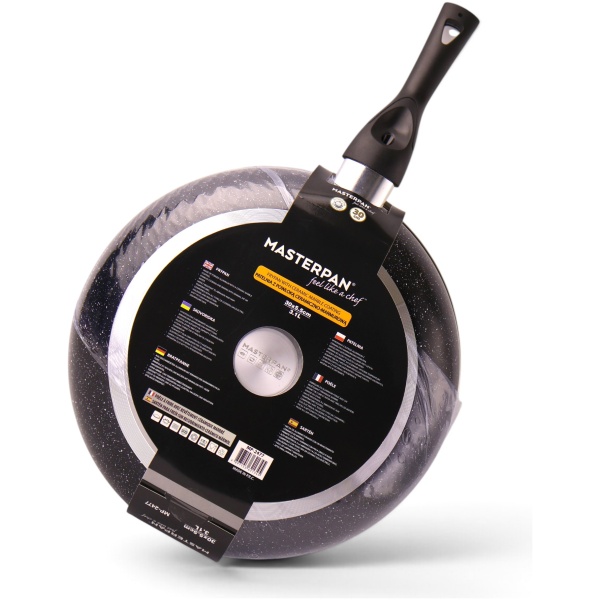 MASTERPAN presuoto aliuminio keptuvė su stikliniu dangčiu 30cm, MP-2477