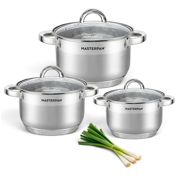 MASTERPAN nerūdijančio plieno puodų rinkinys, 6 dalys, MP-5005