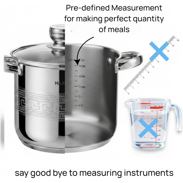 MP-5149.16 MASTERPAN nerūdijančio plieno puodas 19,3L , 32cm. MP-5149